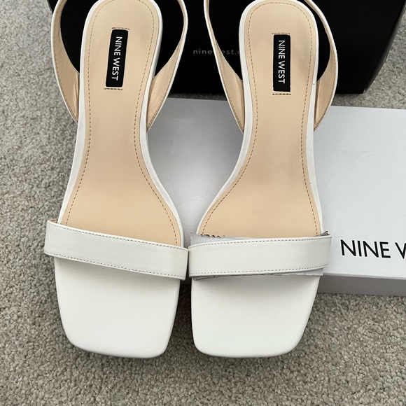 Nine West sandals, size 9.5. White wedge style with strap. - Picture 4 of 4